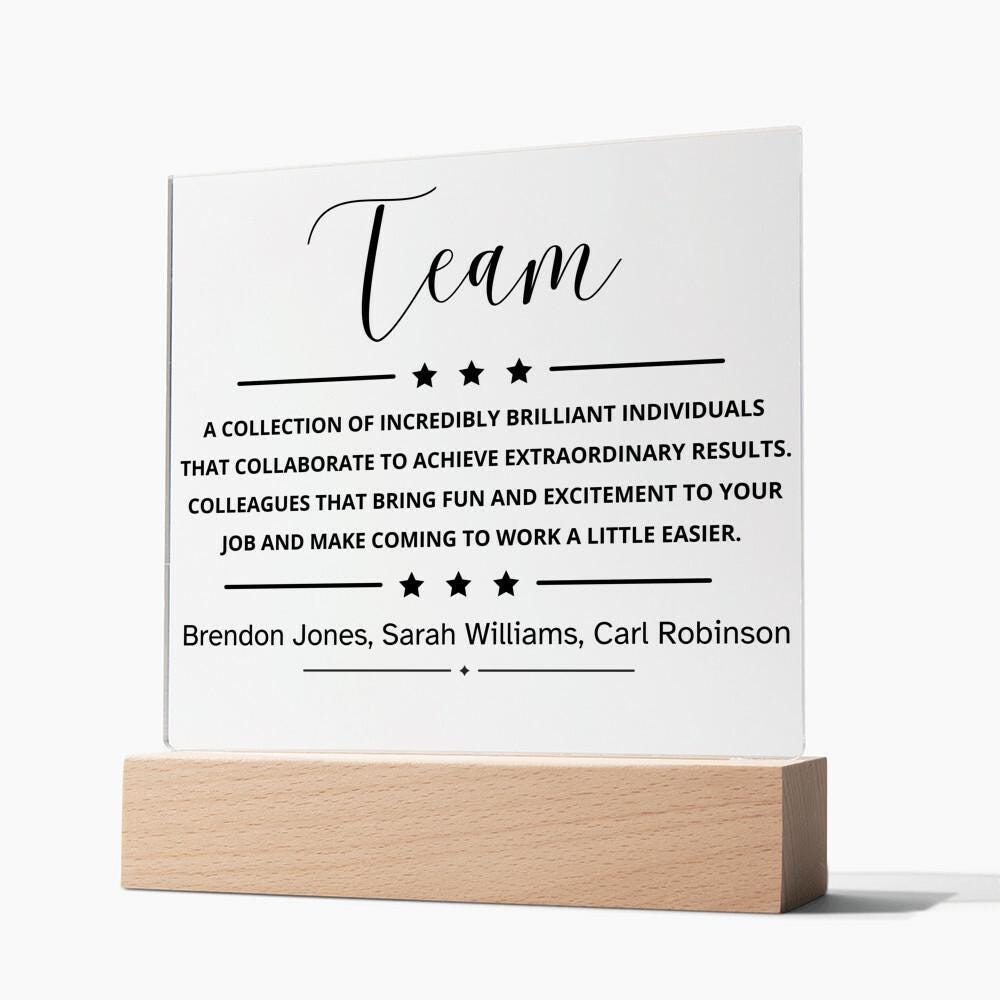 Personalized Team LED Acrylic Plaque – Employee Appreciation Gift – view 3
