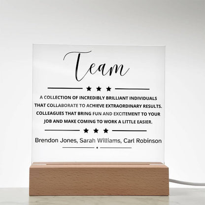 Personalized Team LED Acrylic Plaque – Employee Appreciation Gift – view 8