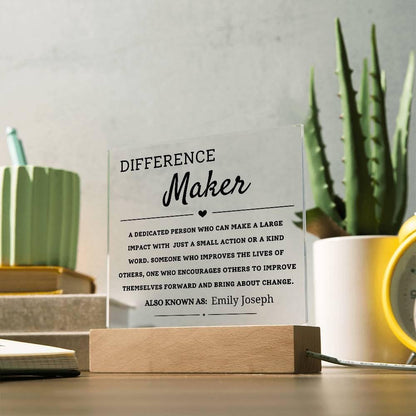 Custom Difference Maker LED Acrylic Plaque – Appreciation Gift – view 8