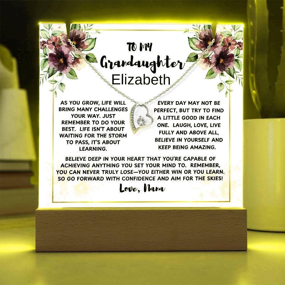 For Granddaughter Floral personalized Acrylic plaque gifts – view 3