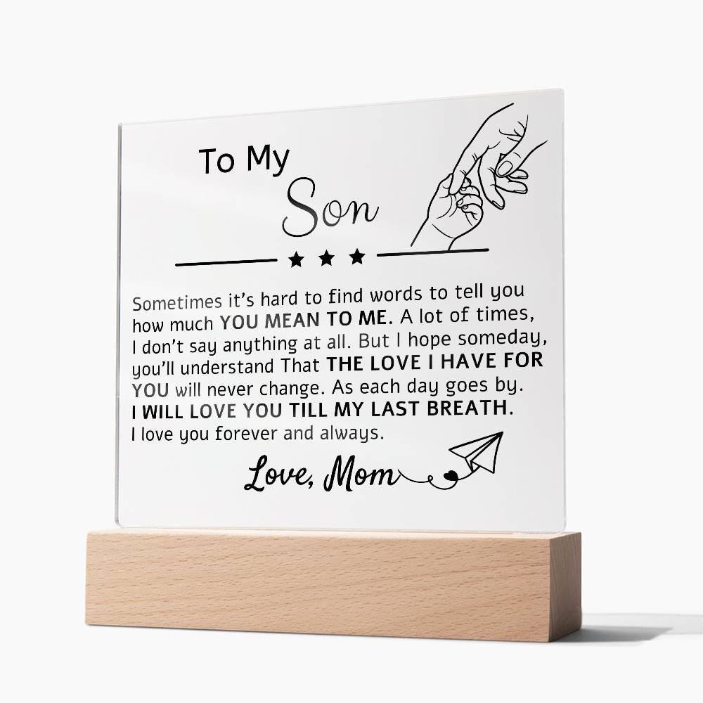 To My Son Acrylic Plaque – Perfect Gift from Mom for Son Birthday – view 7
