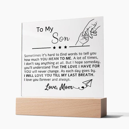 To My Son Acrylic Plaque – Perfect Gift from Mom for Son Birthday – view 7