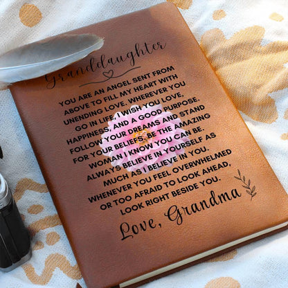 To My Granddaughter Floral Personalized Journal – Birthday Gifts – view 3
