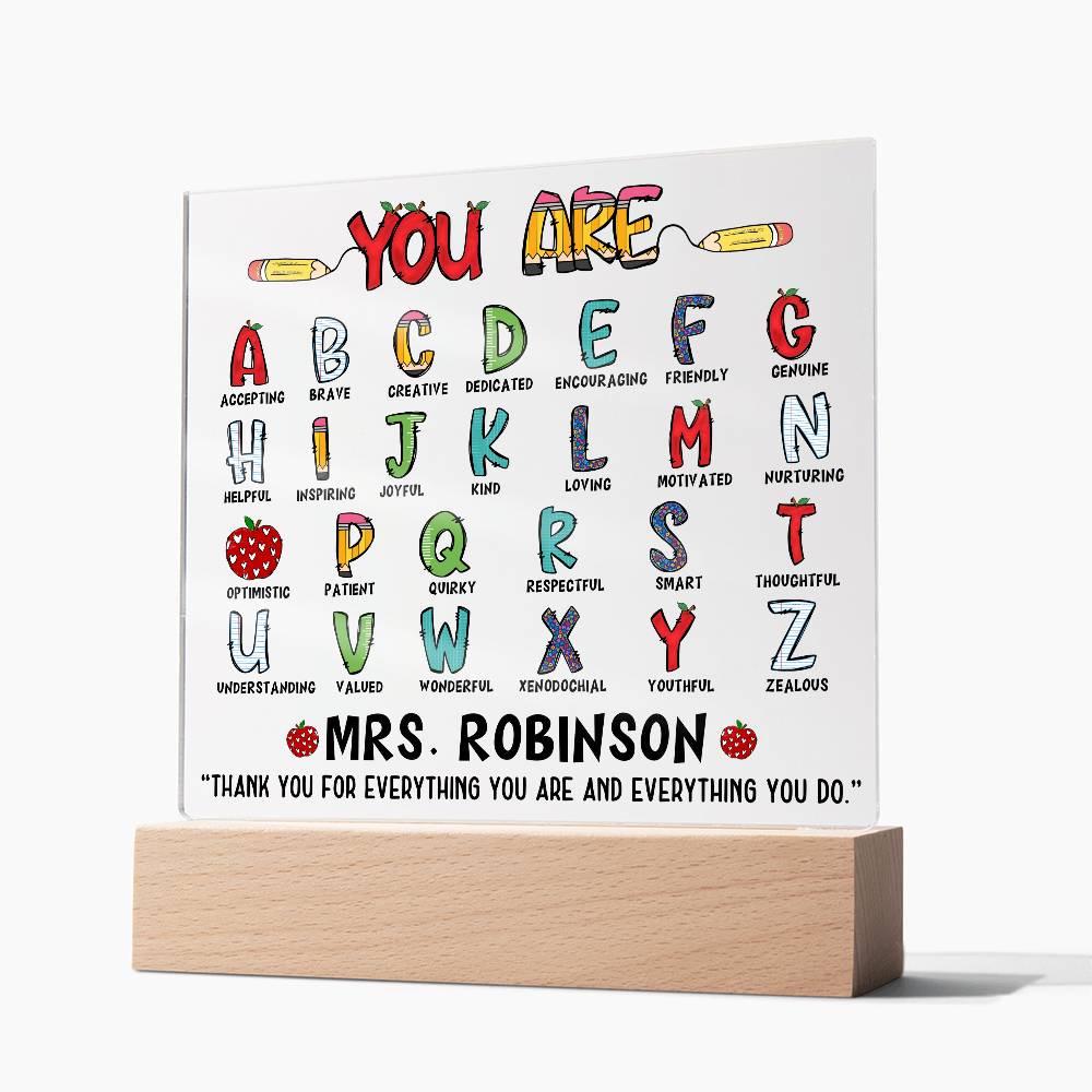 Personalized Teacher Acrylic Plaque – Kindergarten Teacher Gift – view 7