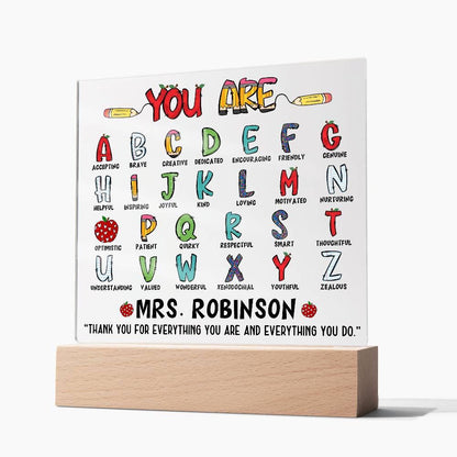 Personalized Teacher Acrylic Plaque – Kindergarten Teacher Gift – view 7