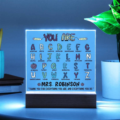 Personalized Teacher Acrylic Plaque – Kindergarten Teacher Gift – view 3