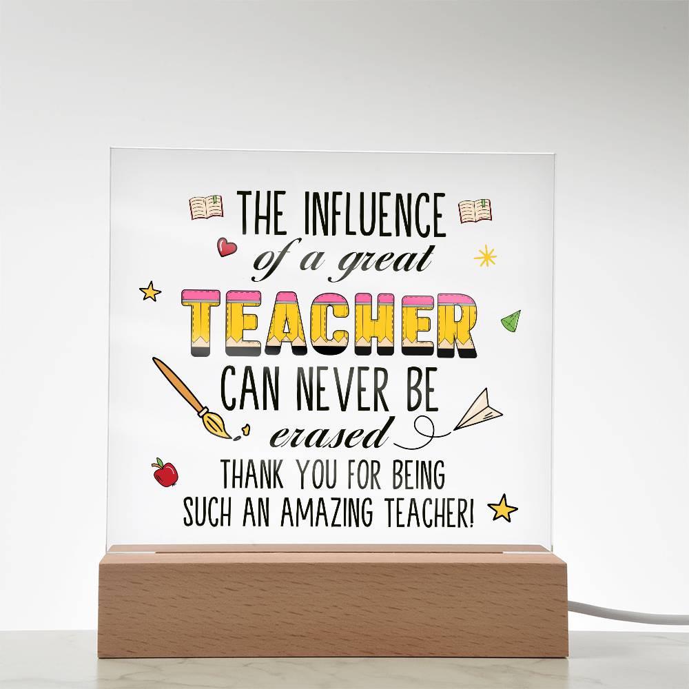 The Influence of a teacher Personalized LED Acrylic Plaque – view 8