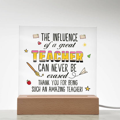 The Influence of a teacher Personalized LED Acrylic Plaque – view 8