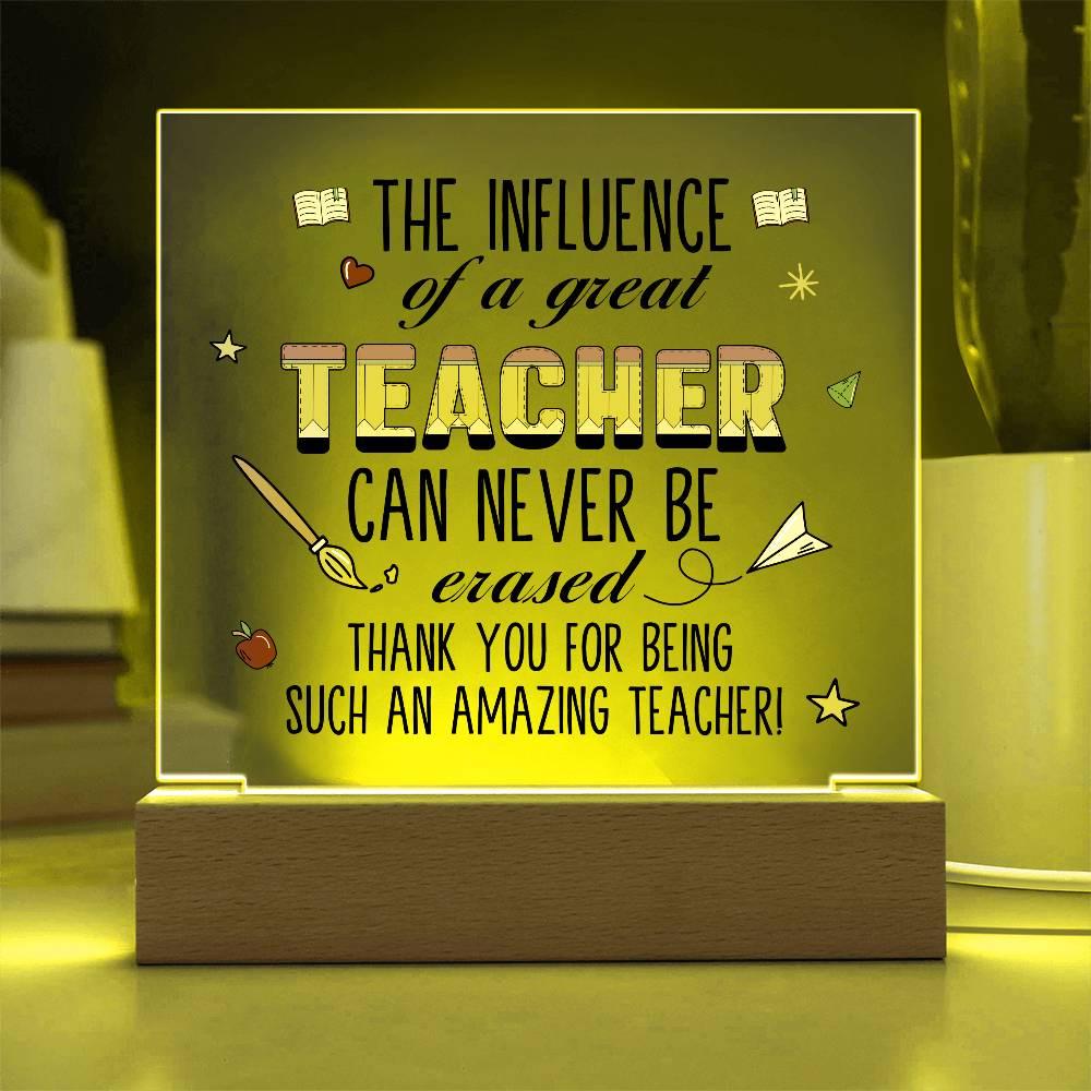 The Influence of a teacher Personalized LED Acrylic Plaque – view 5