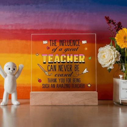 The Influence of a teacher Personalized LED Acrylic Plaque – view 10