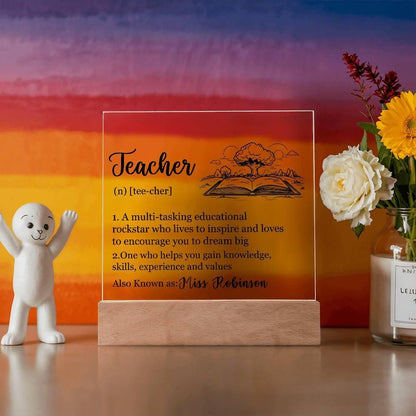 Personalized Teacher Definition LED Acrylic Plaque – Gift from Student – view 9