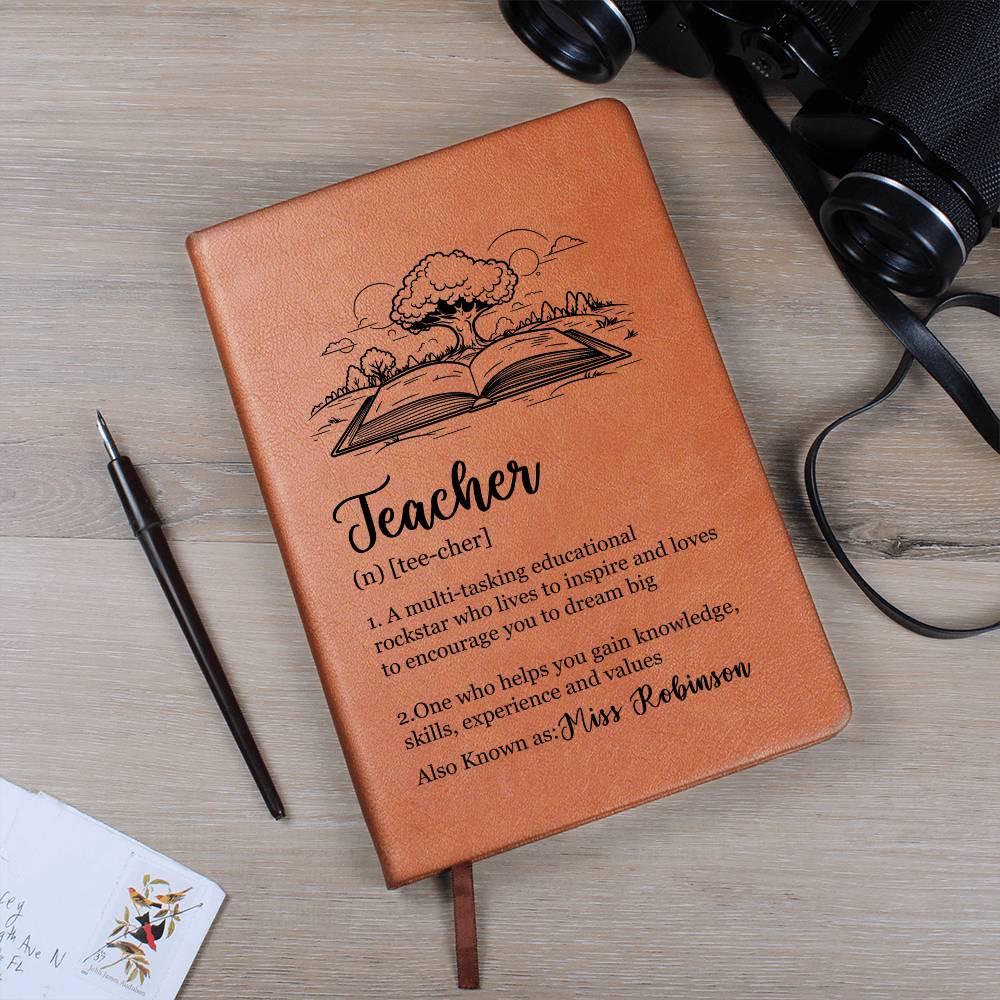 Personalized Teacher Definition Leather Journal – End of year – view 8