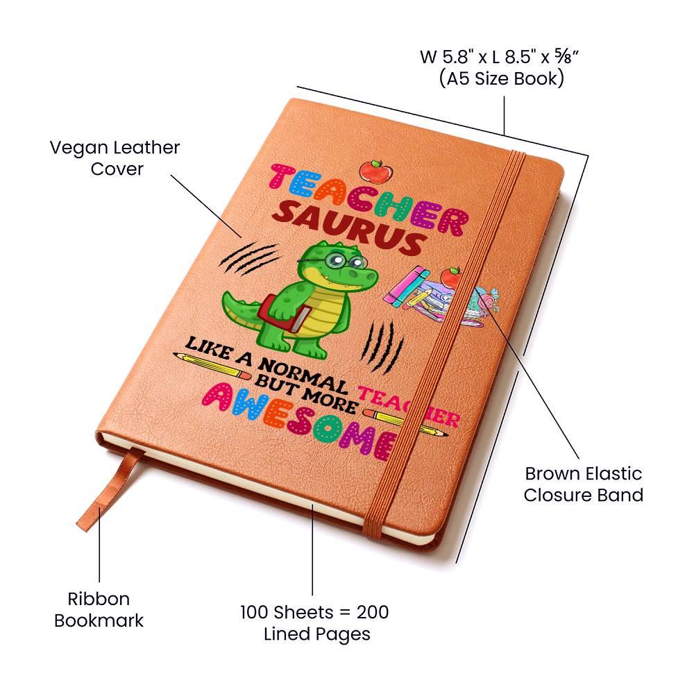 Teacher Saurus Personalized Leather Journal – Back to school – view 4