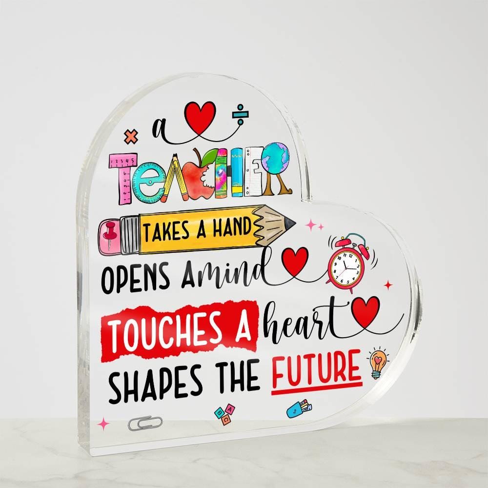 Personalized Teacher Heart Acrylic Plaque – End of year Gift – view 3