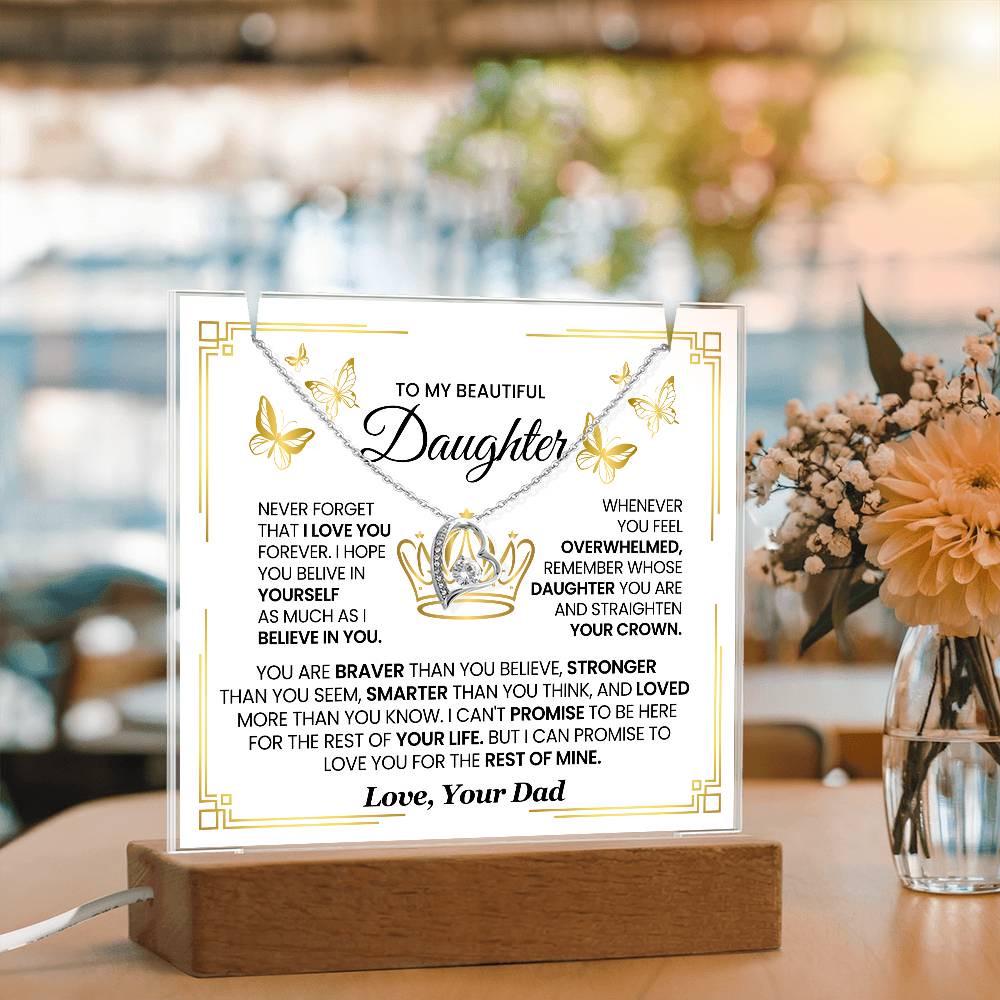 Personalized Daughter Keepsake Bundle Acrylic Plaque and Forever Love – view 3