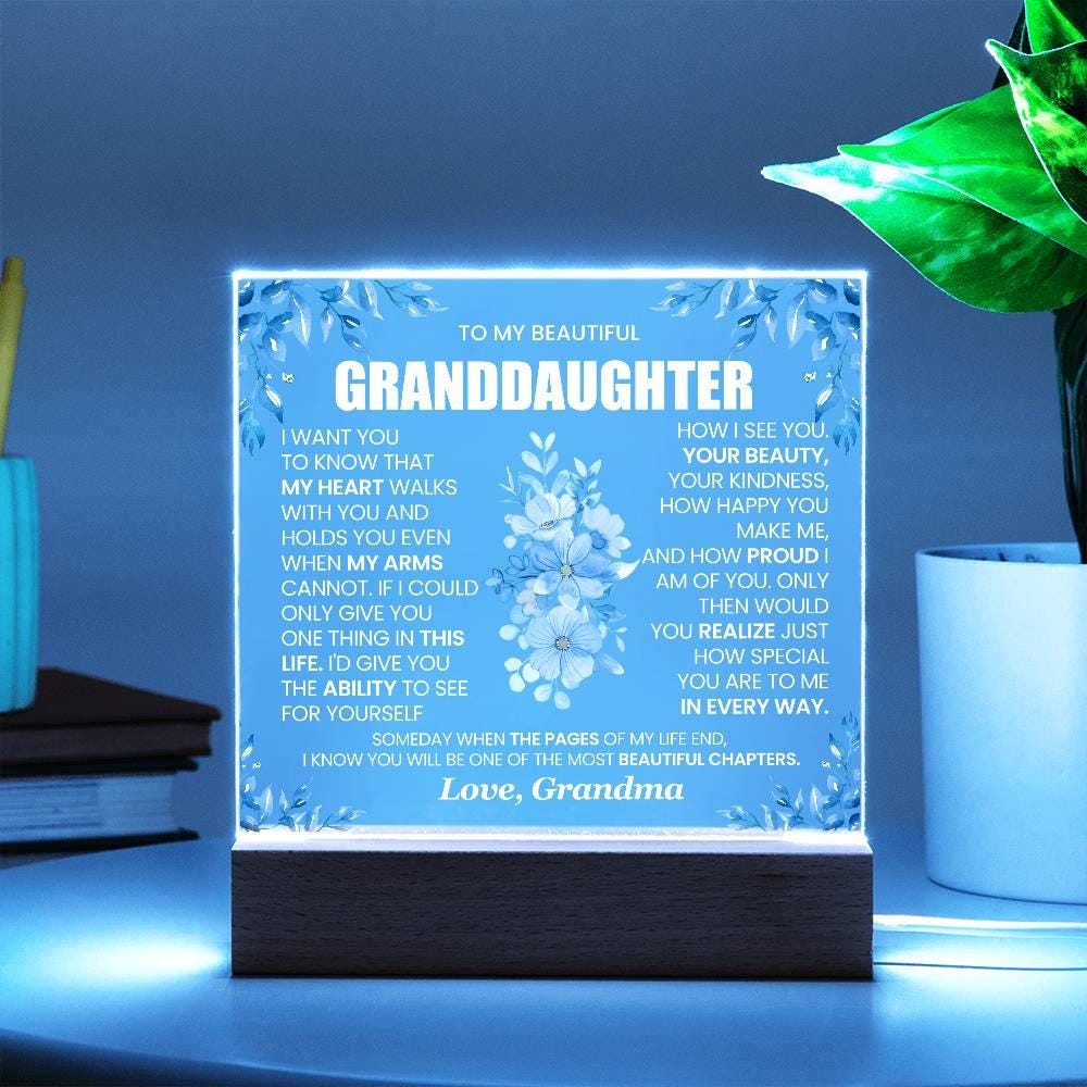 To My Granddaughter Acrylic Plaque – Granddaughter Gift from Grandma – view 10