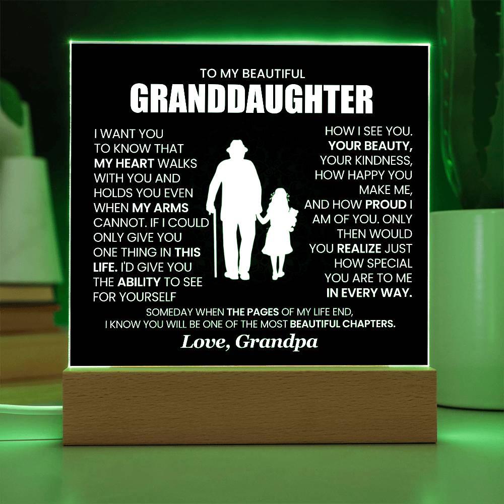 Gift from Grandpa Personalized Granddaughter LED Acrylic Plaque – view 4