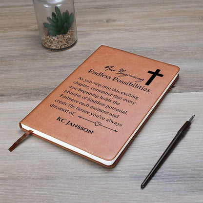 Personalized New Beginnings Leather Journal – New Job Gifts – view 8