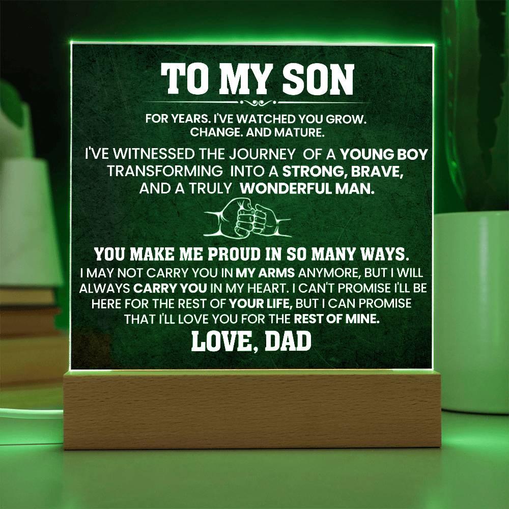 Son Personalized Acrylic Plaque – Dad to Son Gift – view 8