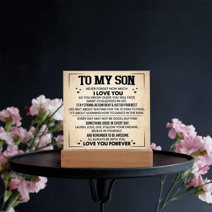 To My Son LED Acrylic Plaque Gift – Personalized Son Christmas Gift – view 3