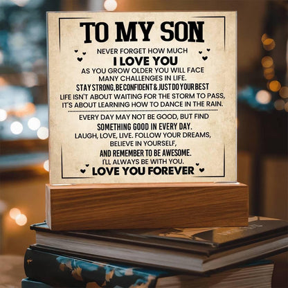 To My Son LED Acrylic Plaque Gift – Personalized Son Christmas Gift