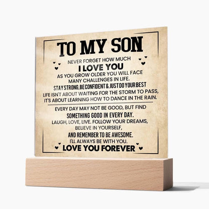 To My Son LED Acrylic Plaque Gift – Personalized Son Christmas Gift – view 10