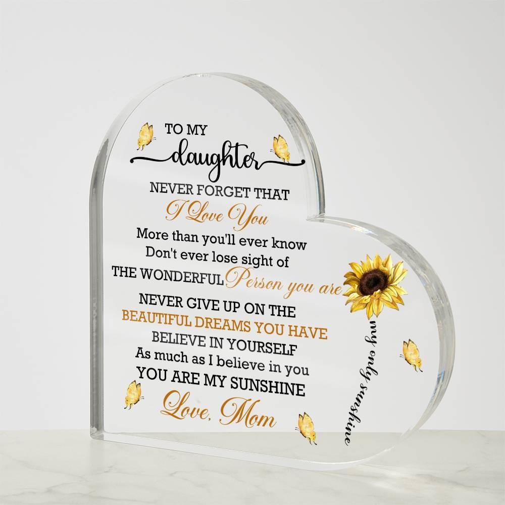 Personalized Daughter Sunflower Heart Acrylic Plaque – Graduation gift – view 9