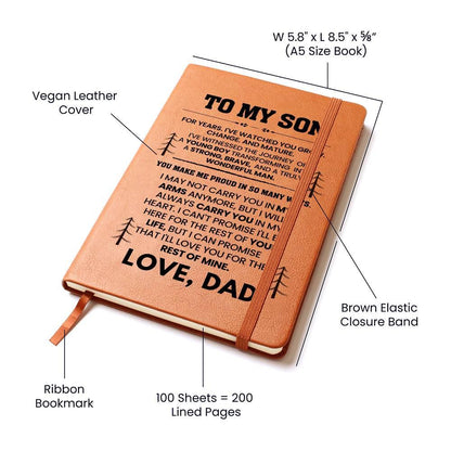 Personalized Son Leather Journal – Son Birthday Gift from Mom – view 4