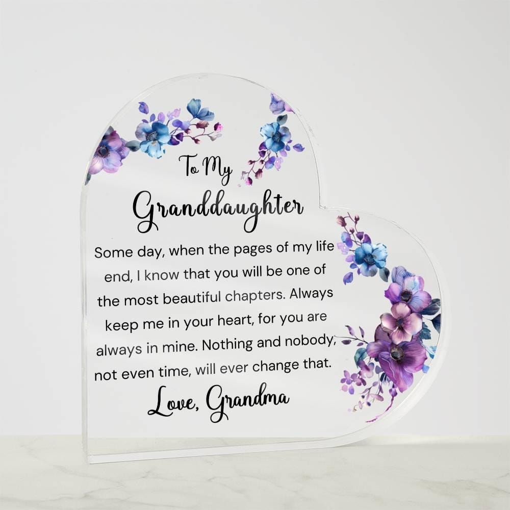 My heart walks with you to my granddaughter heart acrylic plaque gift – view 3