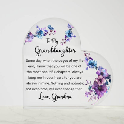 My heart walks with you to my granddaughter heart acrylic plaque gift – view 7