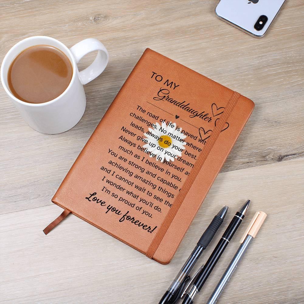To My Granddaughter Personalized Leather Journal – Custom Name Journal – view 9