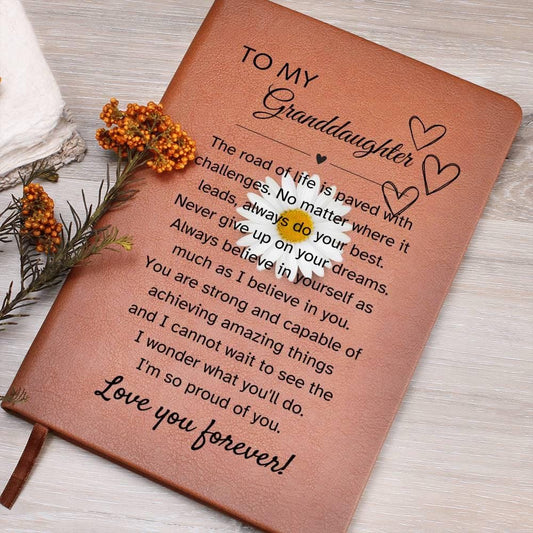 To My Granddaughter Personalized Leather Journal – Custom Name Journal