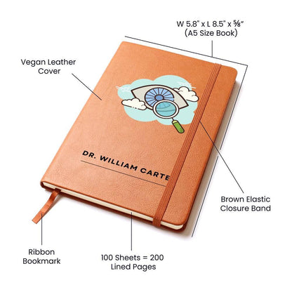 Optician Personalized Leather Journal – Gift for Eye Doctor – view 3