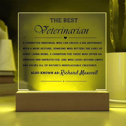 Personalized Veterinarian Gift LED Acrylic Plaque – Animal Clinic – view 6