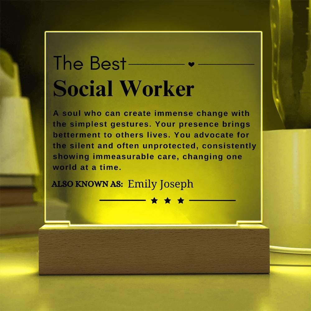 Custom Social Worker LED Acrylic Plaque – Gift for Volunteer – view 6