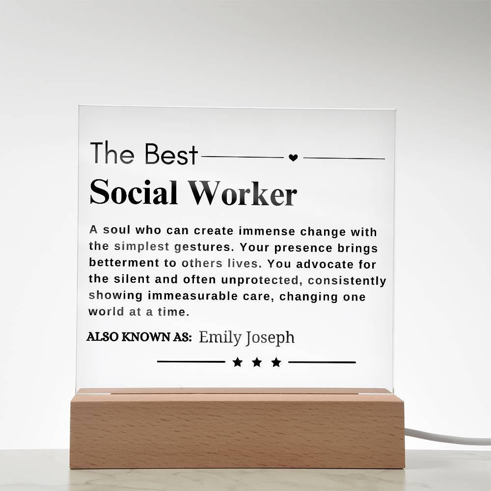 Custom Social Worker LED Acrylic Plaque – Gift for Volunteer – view 9
