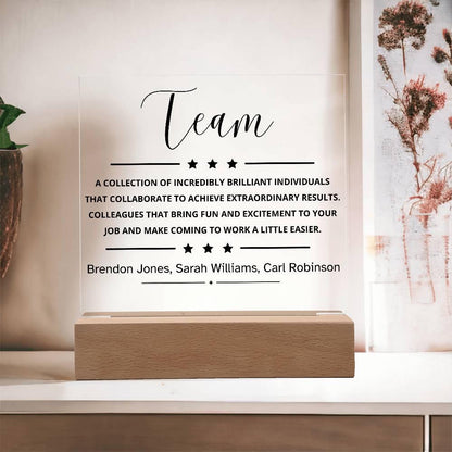 Personalized Team LED Acrylic Plaque – Employee Appreciation Gift – view 9