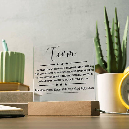 Personalized Team LED Acrylic Plaque – Employee Appreciation Gift – view 6