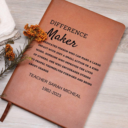 Personalized Difference Maker Leather Journal – Appreciation Gift – view 9