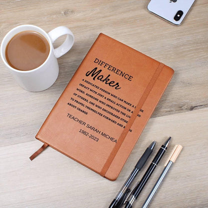 Personalized Difference Maker Leather Journal – Appreciation Gift – view 3