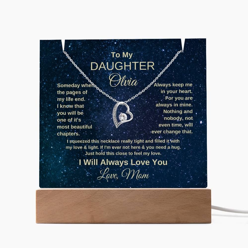 To My Daughter Personalized Acrylic Keepsake with Necklace – view 9