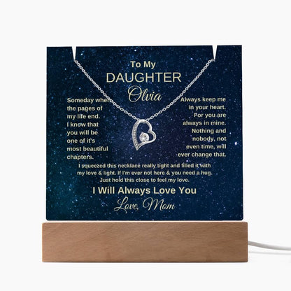 To My Daughter Personalized Acrylic Keepsake with Necklace – view 9