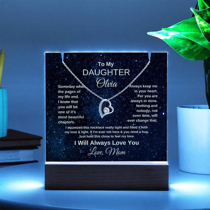 To My Daughter Personalized Acrylic Keepsake with Necklace – view 3