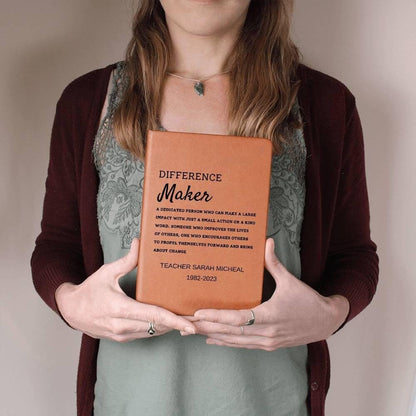 Personalized Difference Maker Leather Journal – Appreciation Gift – view 7
