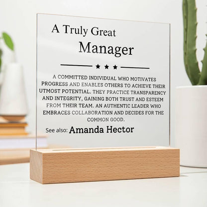 Personalized Manager Appreciation Gift LED Acrylic Plaque