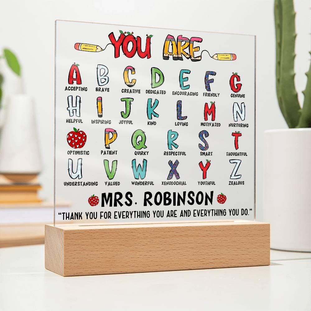 Personalized Teacher Acrylic Plaque – Kindergarten Teacher Gift – view 2