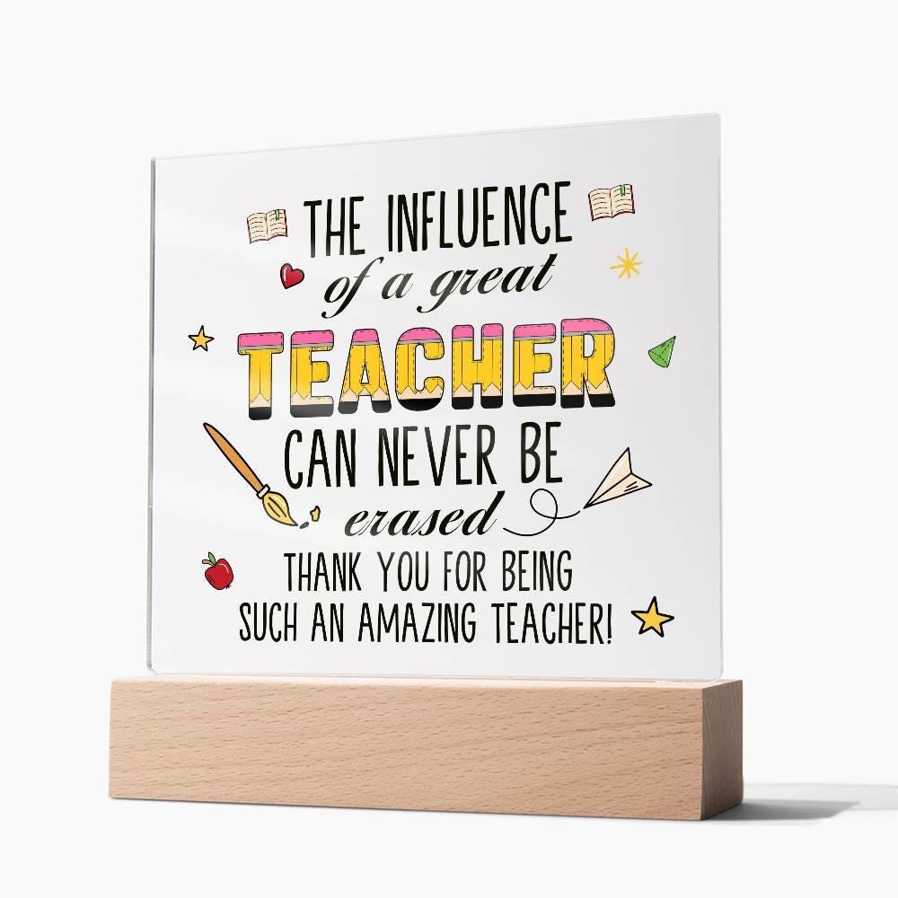 The Influence of a teacher Personalized LED Acrylic Plaque – view 7