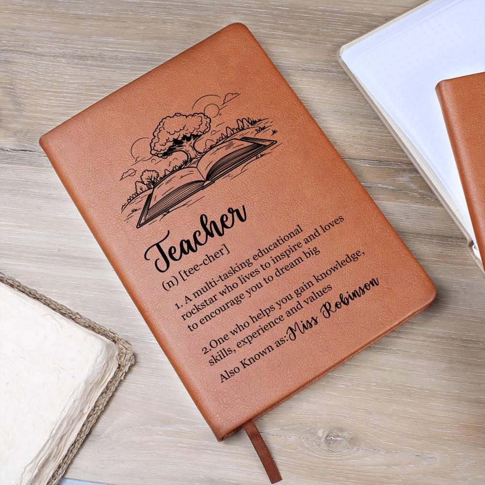 Personalized Teacher Definition Leather Journal – End of year – view 9