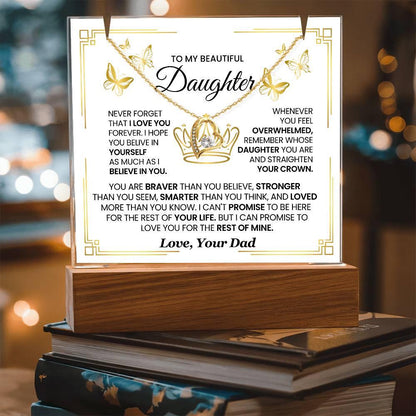 Personalized Daughter Keepsake Bundle Acrylic Plaque and Forever Love – view 10