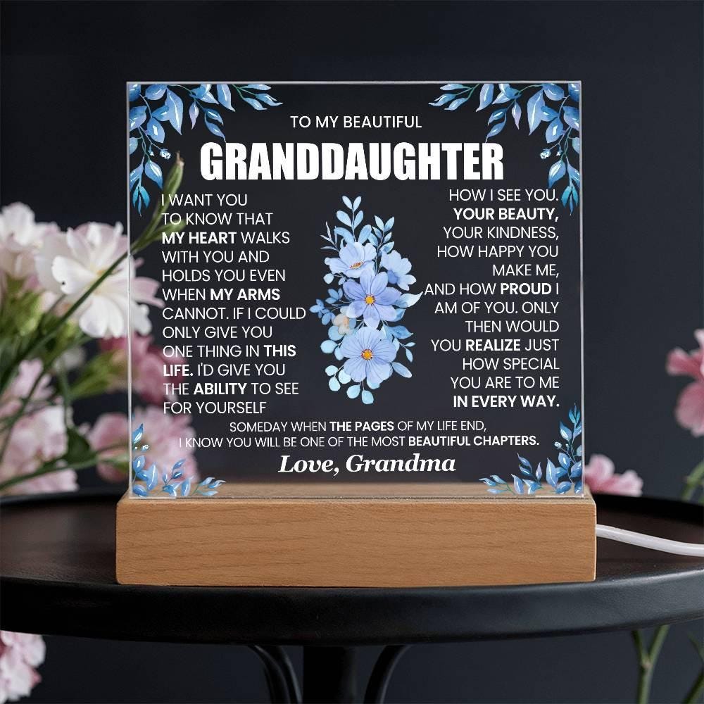 To My Granddaughter Acrylic Plaque – Granddaughter Gift from Grandma – view 2